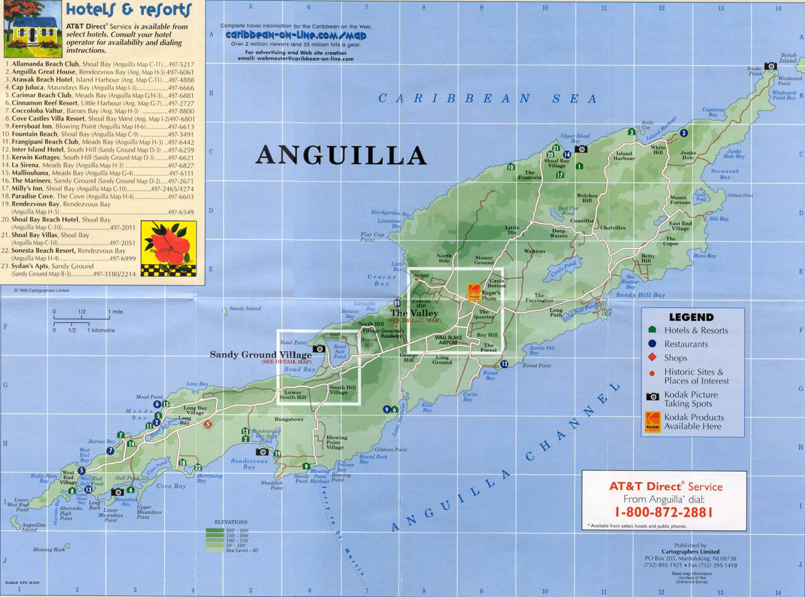 Anguilla physikalisch karte
